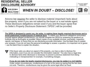 Seller Property Disclosure Statement SPDS